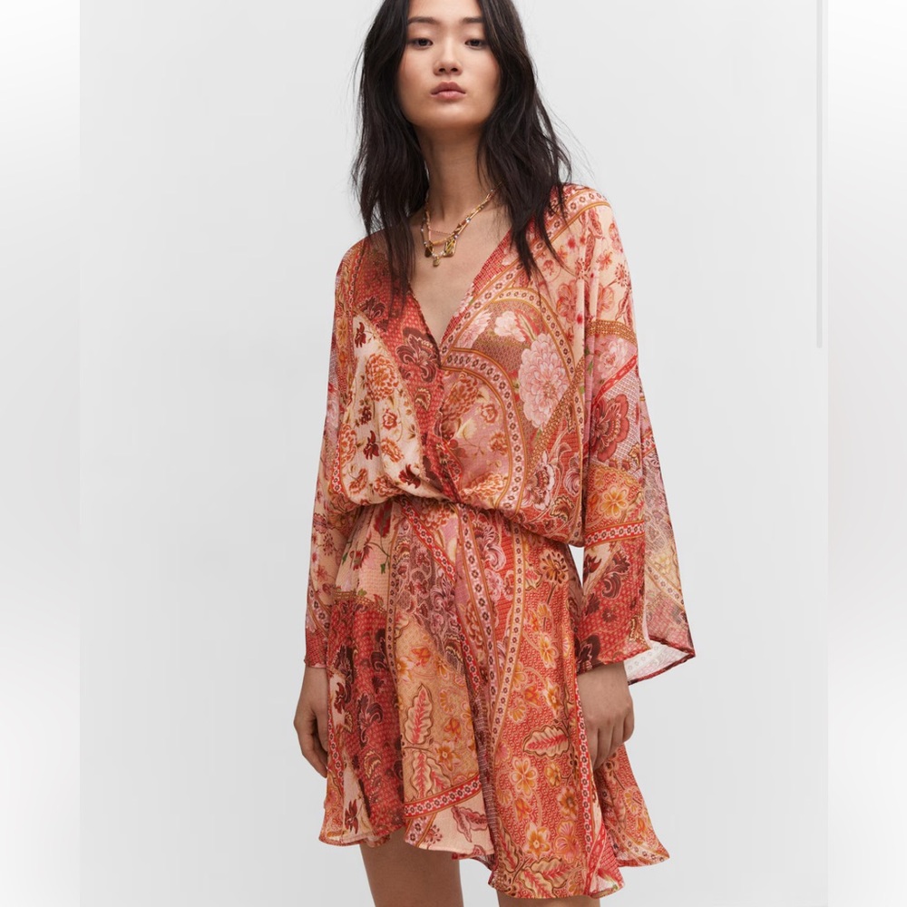 Mango Printed Chiffon Dress
